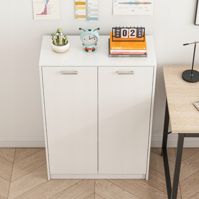 Szafka biurowa typu loft z 2 drzwiami i przestronnymi półkami, niezależna, biała, 108 cm