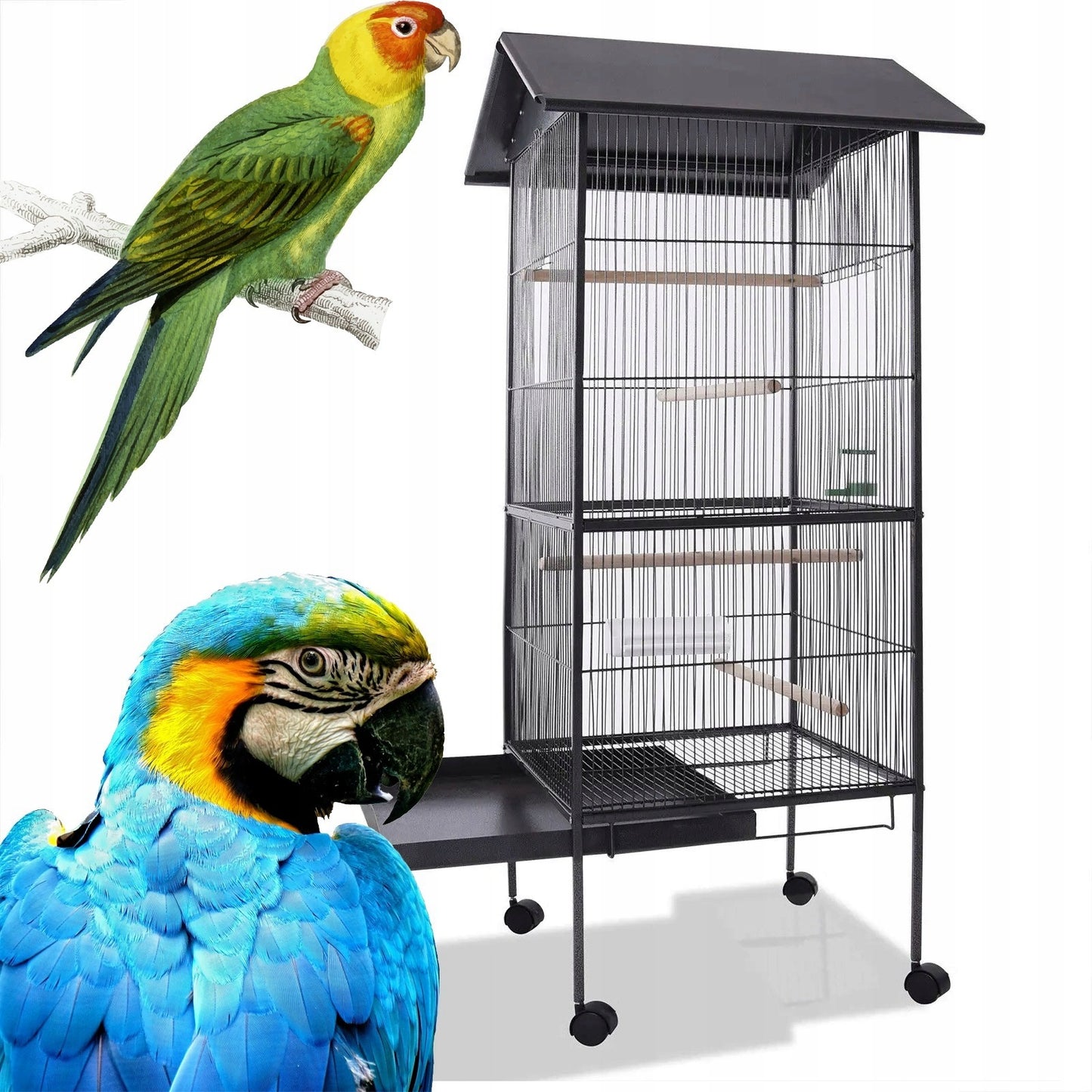 Klatka duża metalowa dla ptaków egzotycznych woliera dla papug kanarków