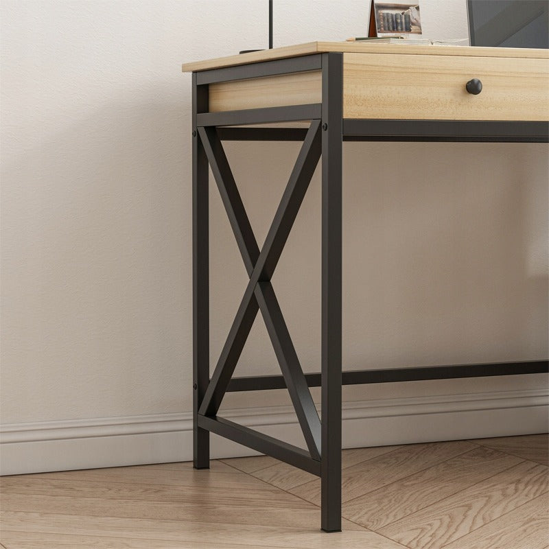 Biurko komputerowe – jasny dąb, klasyczny styl skandynawski, 120 cm