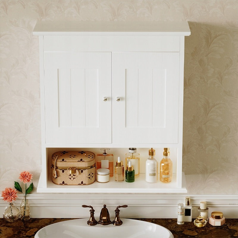 Szafka łazienkowa wisząca biała 2-drzwiowa skandynawski ścienna półki loft