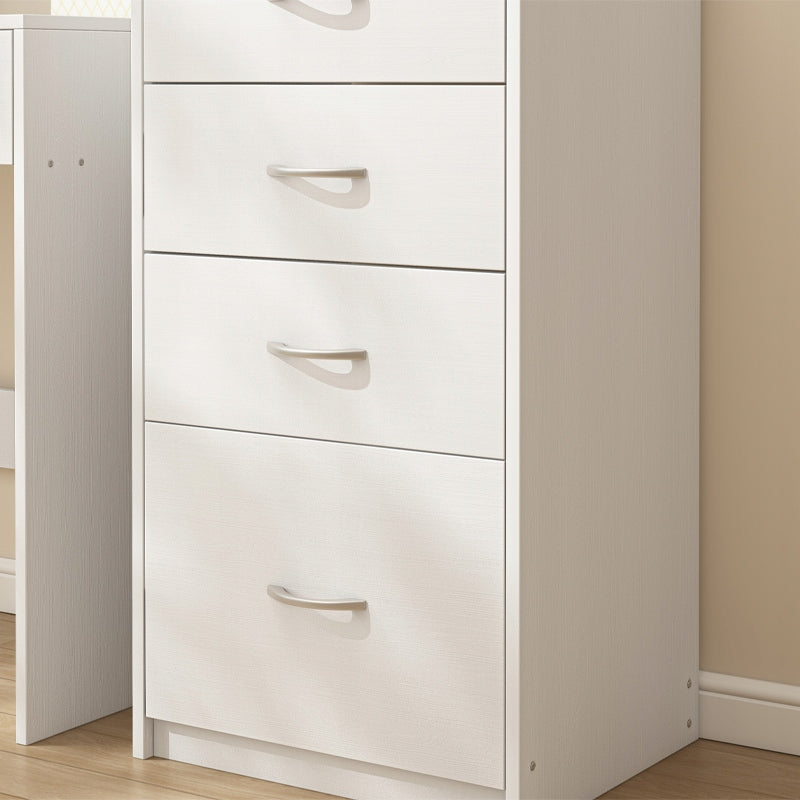 Nowoczesna półka z 4 szufladami w stylu loftowym, biała komoda, duża szafka biurowa 85 cm