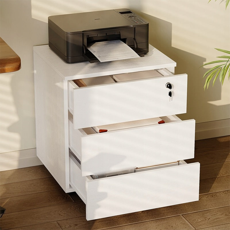 Kontenerek biurowy na kółkach z szufladami na kluczyk mobilna szafka 58 cm