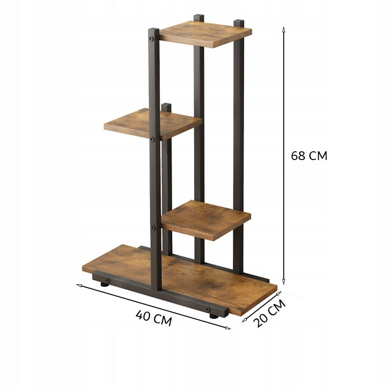 Rustykalny stojak na rośliny doniczkowe