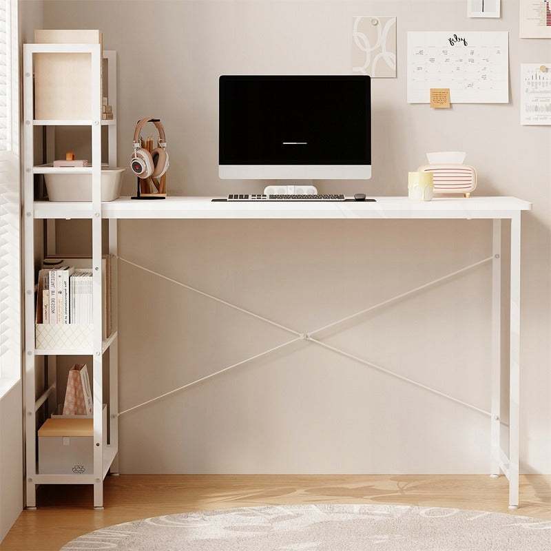 Biurko komputerowe stolik loft białe młodzieżowe z regałem półkami 120cm