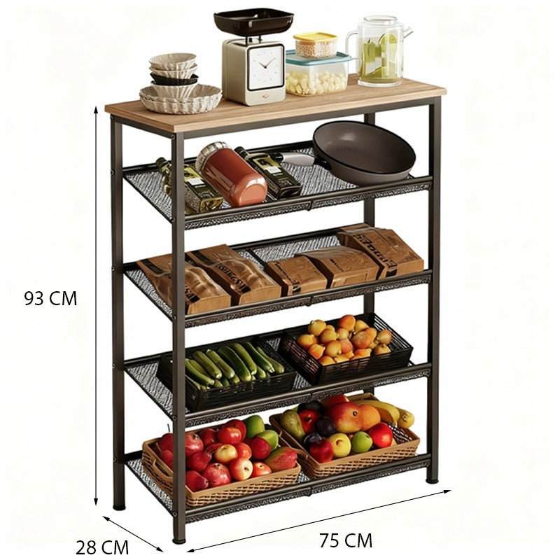 Regał szafka kuchenna jasny brąz industrialny drewno retro półka loft 75 cm