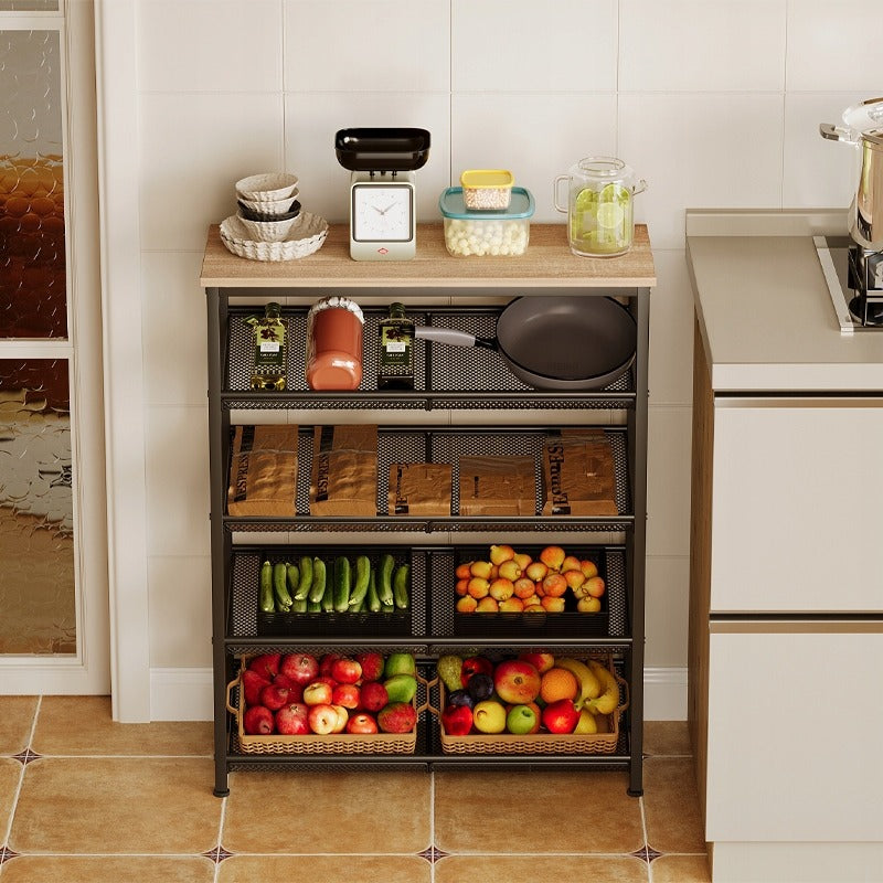 Regał szafka kuchenna jasny brąz industrialny drewno retro półka loft 75 cm