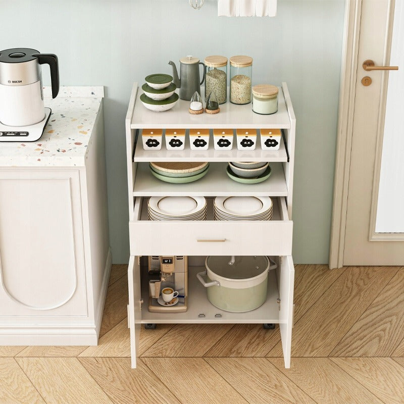 Szafka wózek kuchenny komoda stół regał nowoczesny mobilny na kółkach biała