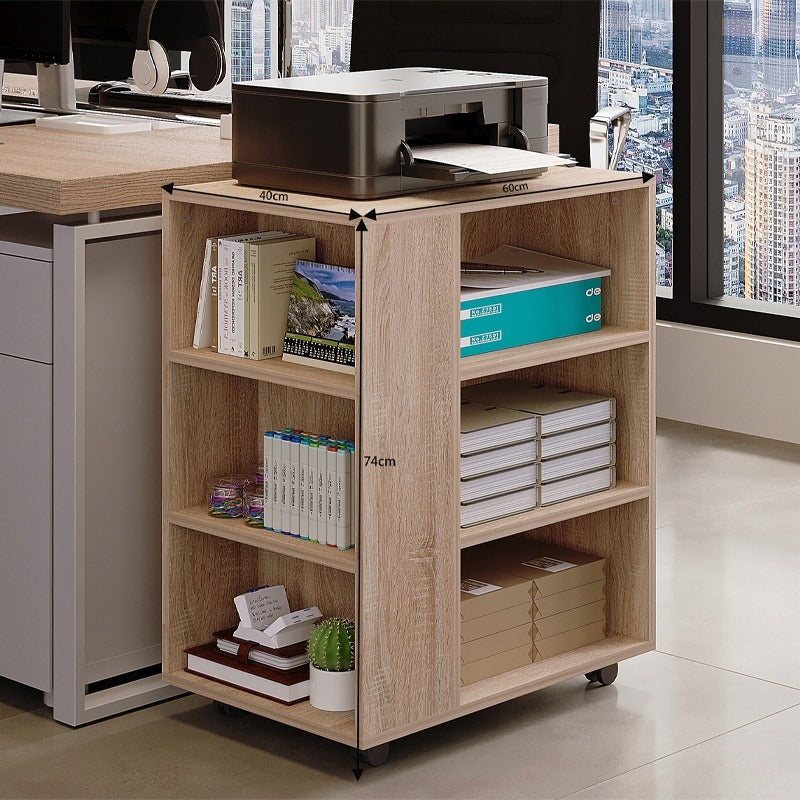 Wielofunkcyjny stolik pod drukarkę regał na kółkach półka szafka jasny brąz