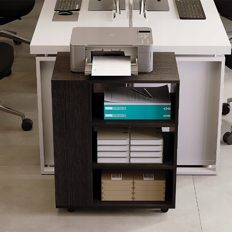 Wielofunkcyjny stolik pod drukarkę regał na kółkach półka szafka czarna