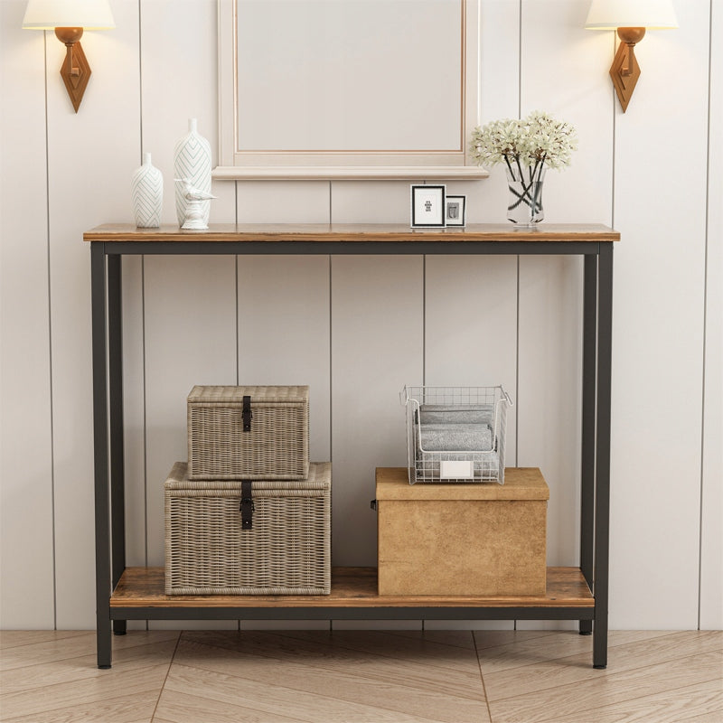 Regał z półką – styl loft industrialny, rustykalny brąz, szafka 100 cm