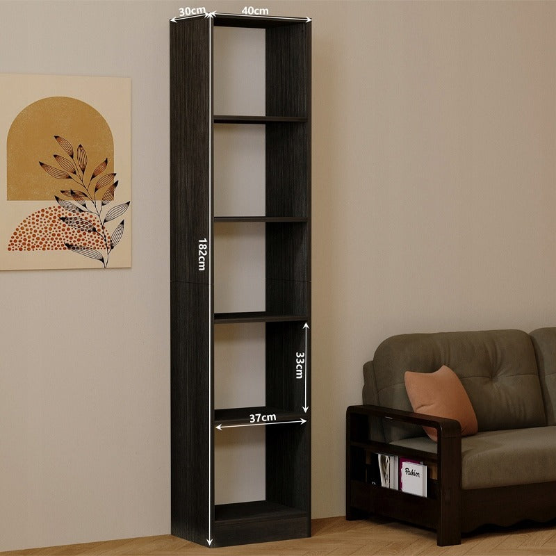 Regał na książki czarny 182 cm