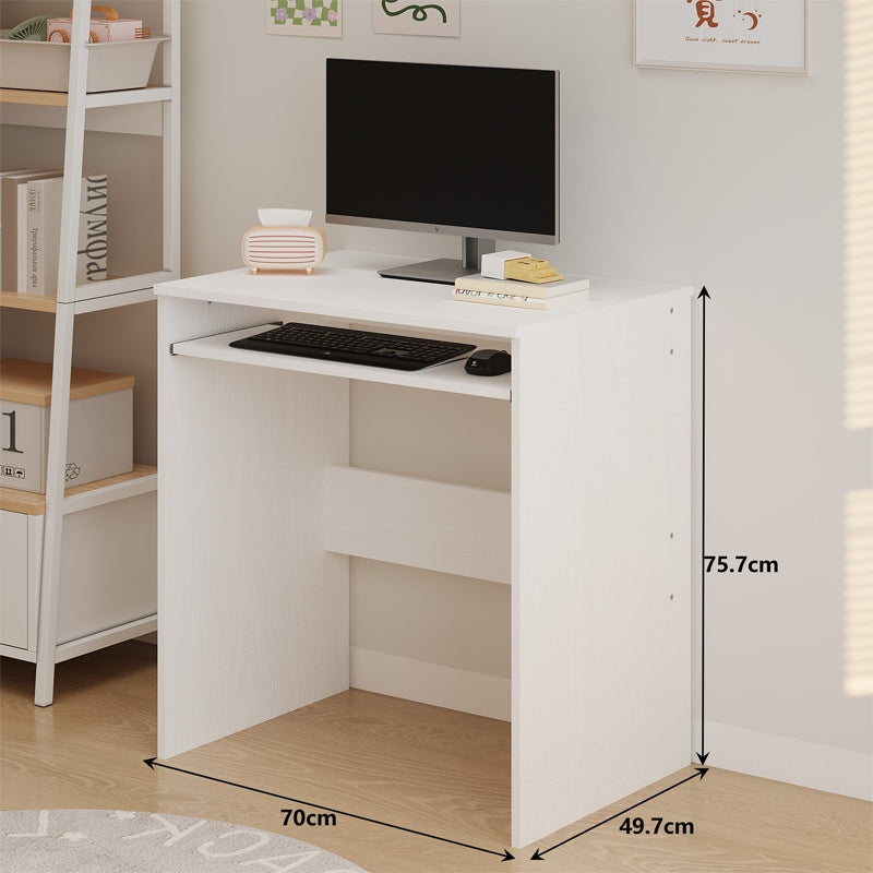 Biurko Komputerowe Białe 70 cm – Loft z Półką na Klawiaturę