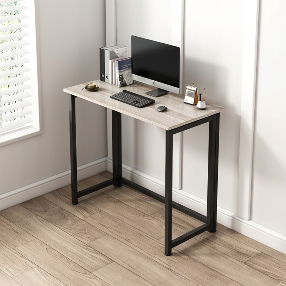 Biurko komputerowe Loft w stylu industrialnym – dąb jasny, 80x40 cm