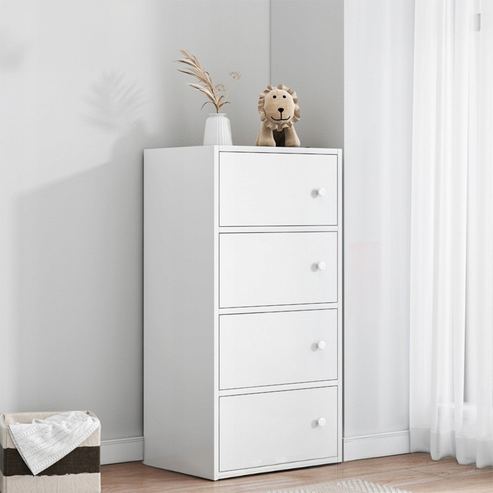 Biała komoda w stylu skandynawskim - 102x40x30 cm, minimalistyczny drewniany design