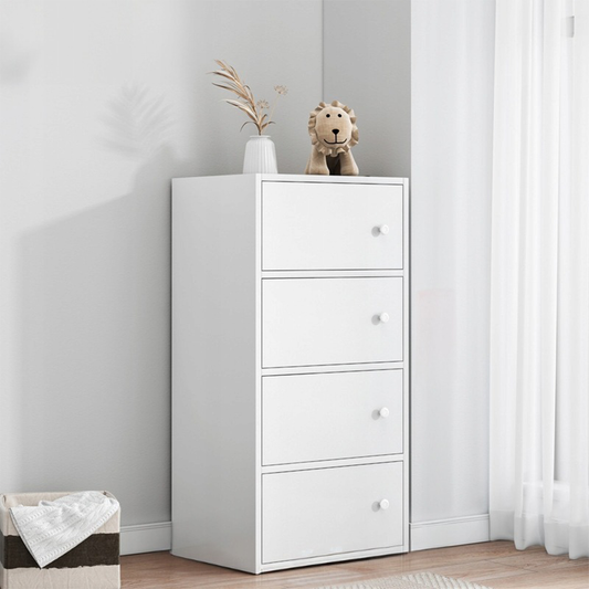 Biała komoda w stylu skandynawskim - 102x40x30 cm, minimalistyczny drewniany design