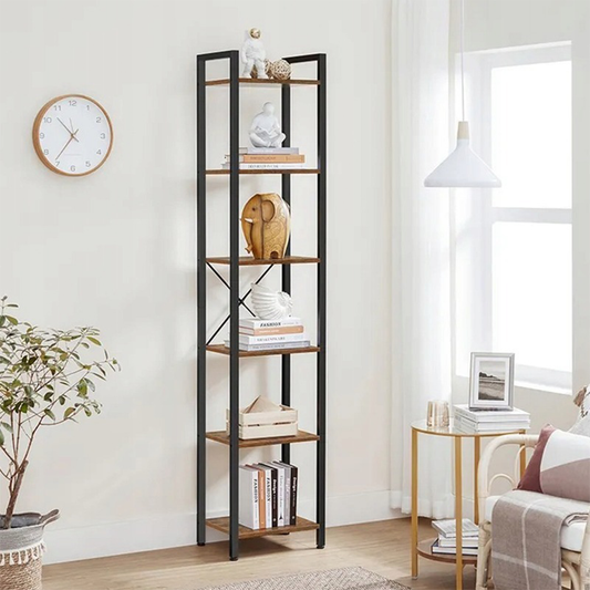 Wąski regał w industrialnym stylu loft - 40x30x187,5 cm, metalowa rama