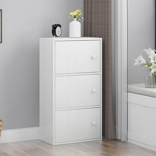 Minimalistyczna biała szafa w stylu skandynawskim - 78x30x40 cm