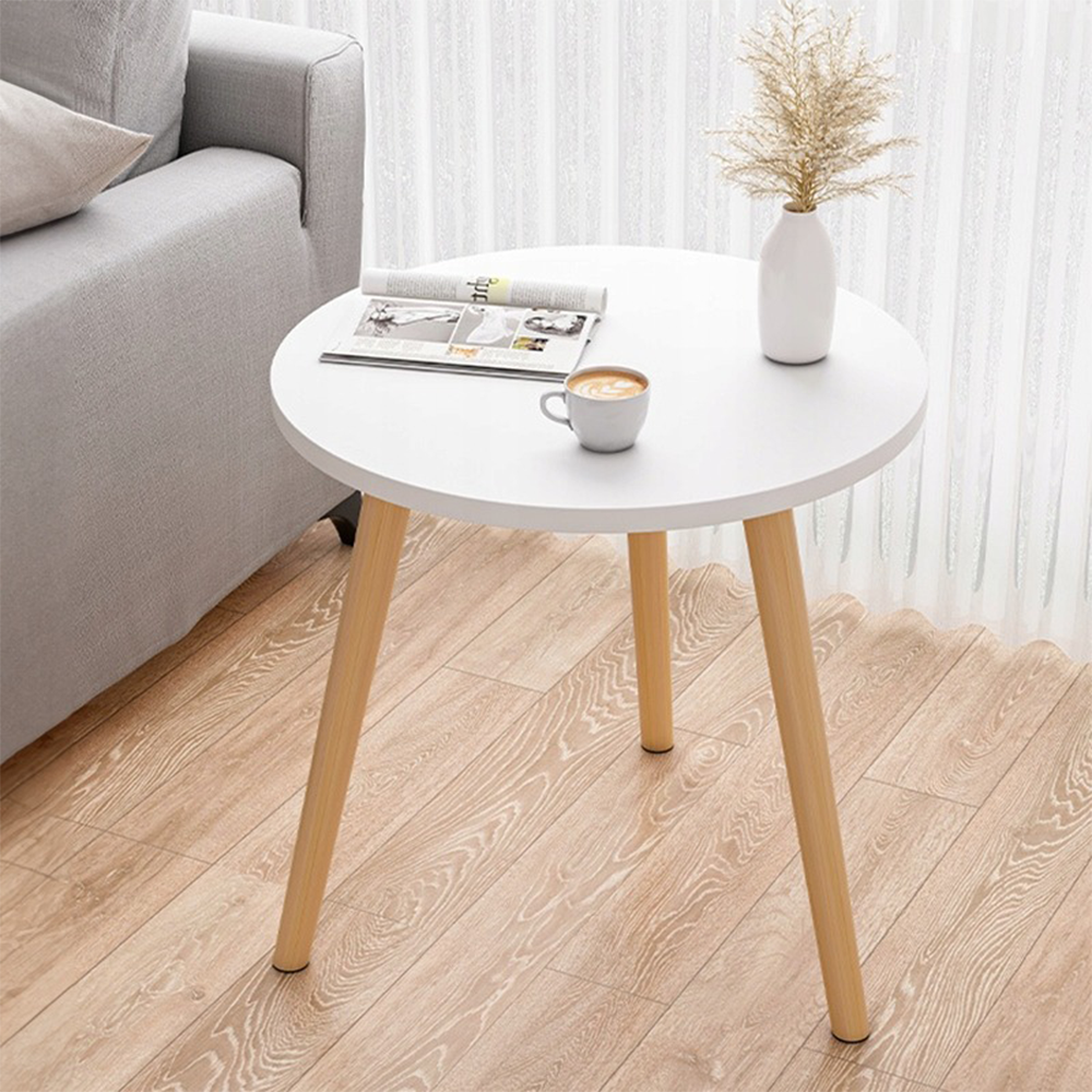 Biały okrągły stół 60 x 52 cm – nowoczesny i kompaktowy design do wnętrz