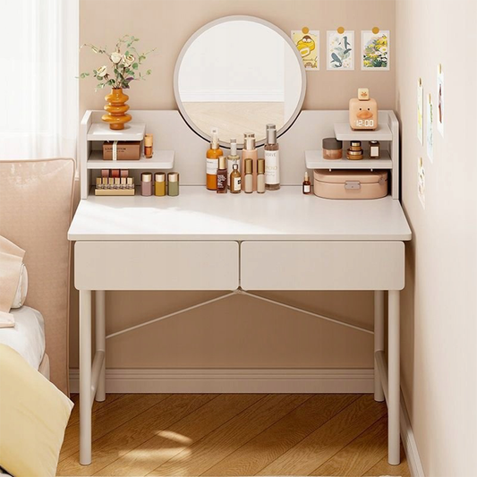 White dressing table with mirror 80x40x125.5 cm - Elegance and functionality in the bedroom