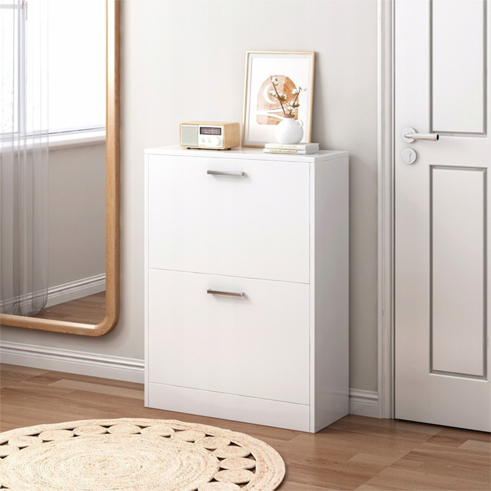 Szafka na buty MDF biała, 60 cm – nowoczesny design do przedpokoju, garderoby lub holu