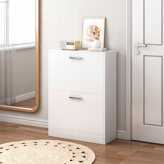 Szafka na buty MDF biała, 60 cm – nowoczesny design do przedpokoju, garderoby lub holu