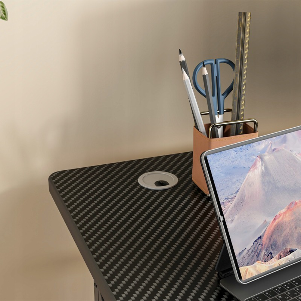 Biurko gamingowe – czarne, 120x60 cm – styl loft, konstrukcja z MDF i metalu, nowoczesny design