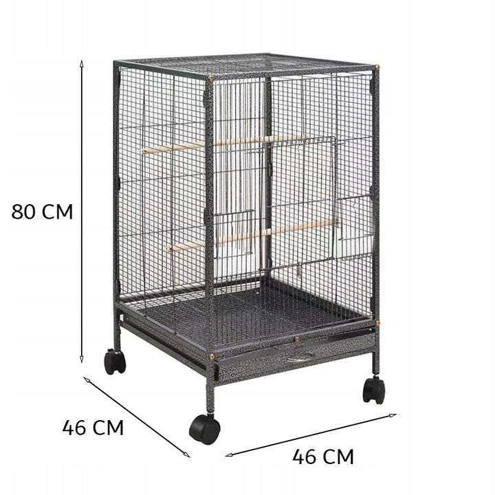 Klatka metalowa dla ptaków egzotycznych woliera dla papug kanarków 80 cm