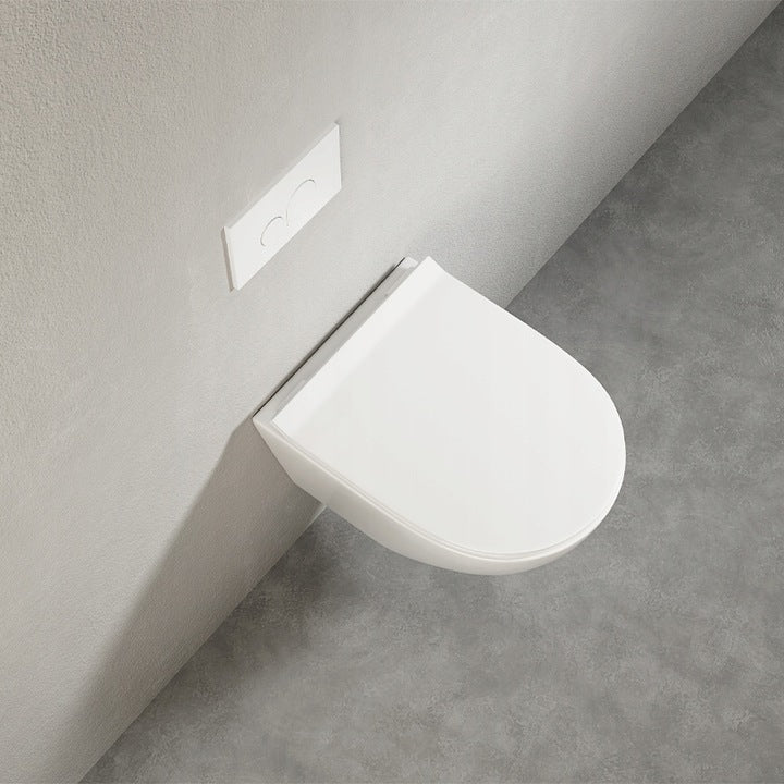 Miska WC biała rimless z deską wolnoopadającą duroplast – toaleta podwieszana z wirowym spłukiwaniem