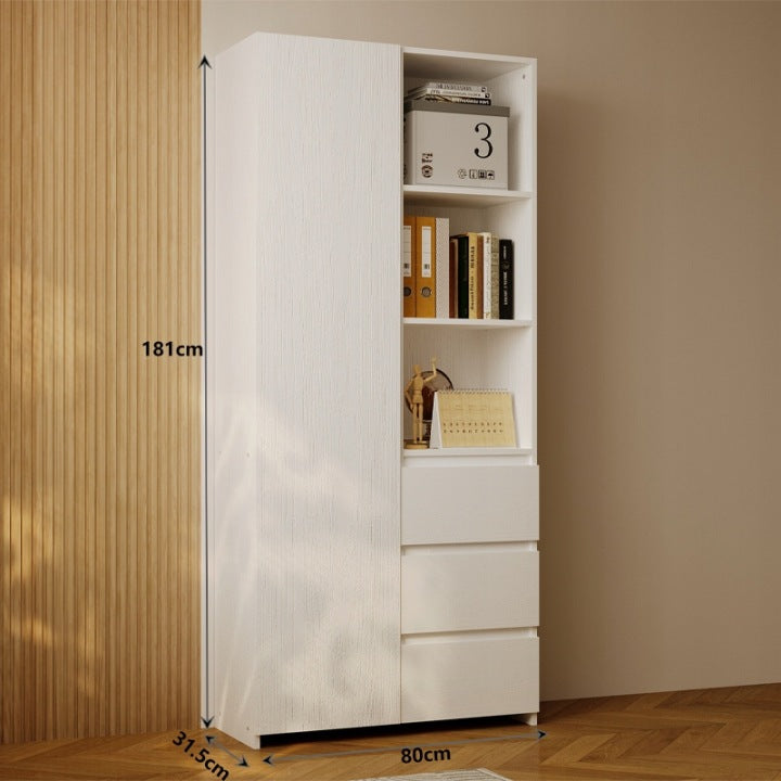 Regał Loft Biały 177 cm – Biblioteczka z 3 Szufladami i Półkami
