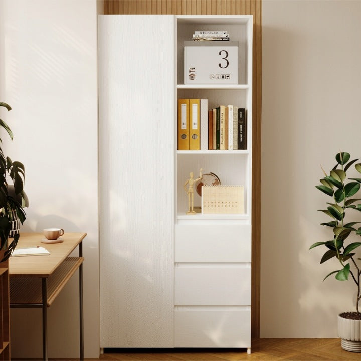 Regał Loft Biały 177 cm – Biblioteczka z 3 Szufladami i Półkami
