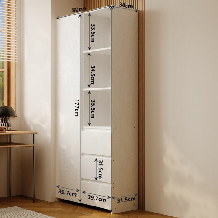 Regał Loft Biały 177 cm – Biblioteczka z 3 Szufladami i Półkami