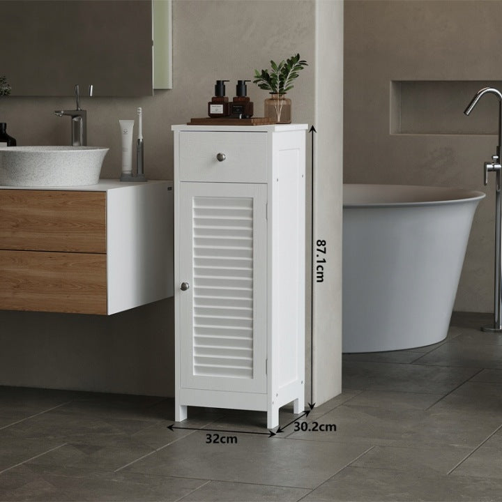 Szafka Łazienkowa Słupek Biała 87 cm – Loft z Szufladą i Półkami