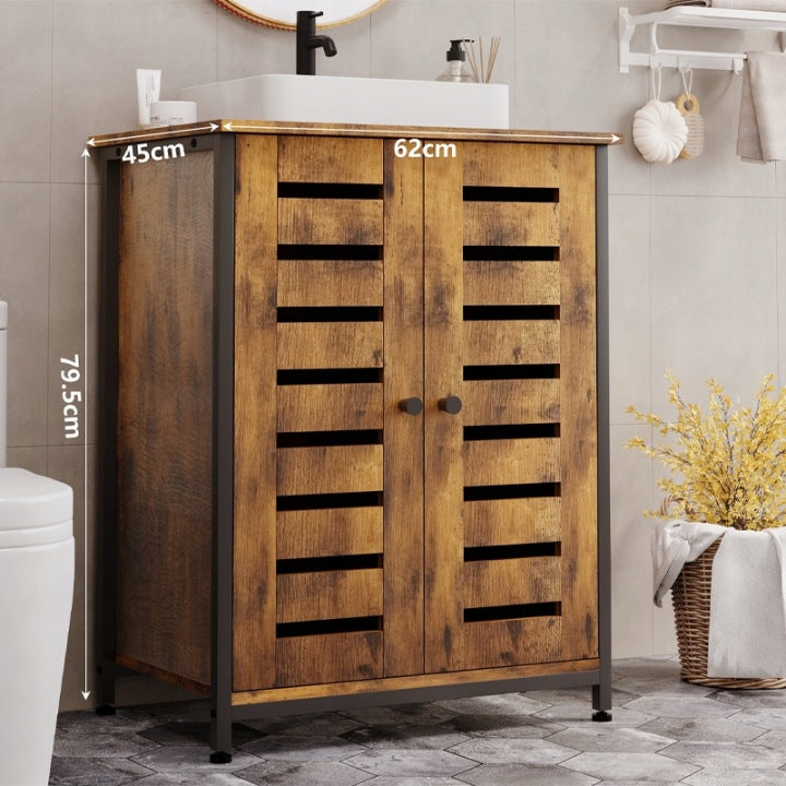 Szafka Pod Umywalkę Loft Rustykalna – Brązowa Stojąca 62 cm