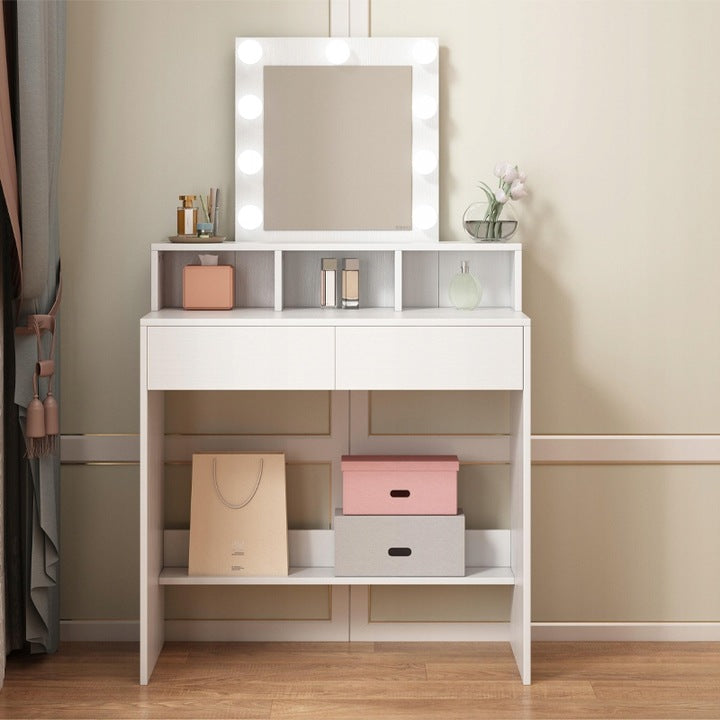 Toaletka kosmetyczna z lustrem LED 80 cm – nowoczesna toaletka do makijażu i wizażu w stylu loft