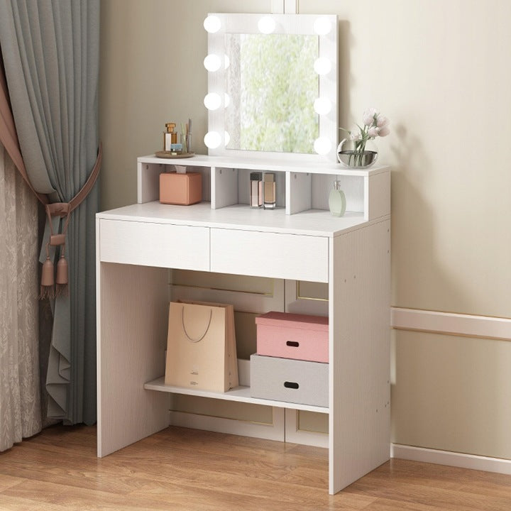 Toaletka kosmetyczna z lustrem LED 80 cm – nowoczesna toaletka do makijażu i wizażu w stylu loft