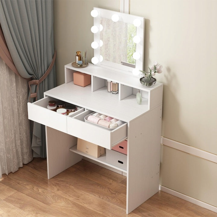 Toaletka kosmetyczna z lustrem LED 80 cm – nowoczesna toaletka do makijażu i wizażu w stylu loft