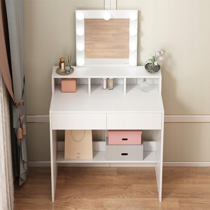 Toaletka kosmetyczna z lustrem LED 80 cm – nowoczesna toaletka do makijażu i wizażu w stylu loft