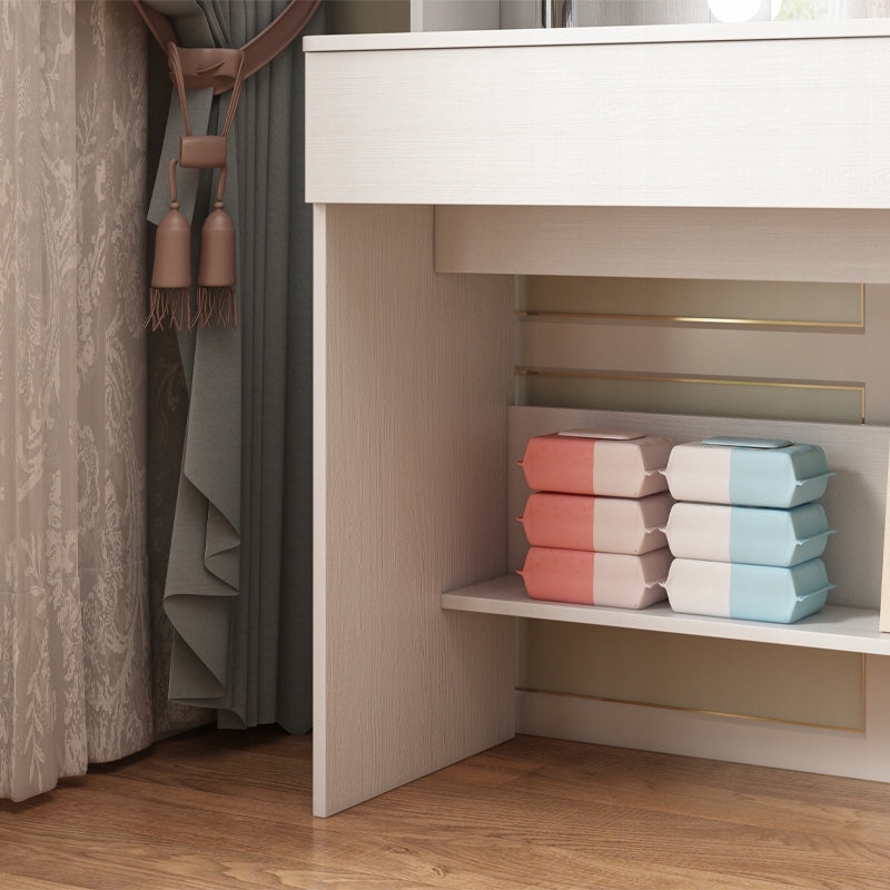 Toaletka kosmetyczna z lustrem LED 110 cm – nowoczesna toaletka do makijażu i wizażu w stylu loft