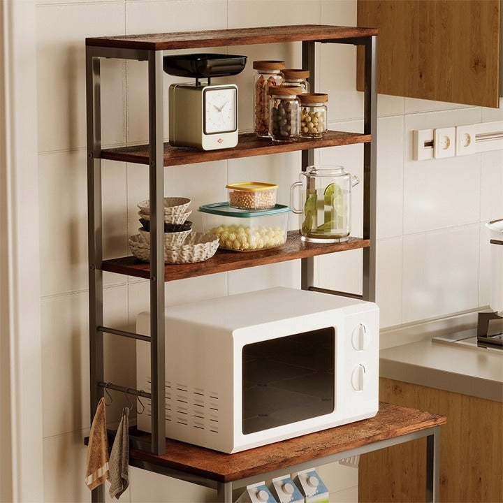 Wielofunkcyjny regał szafka kuchenna vintage brąz loft 6 półek 166 cm