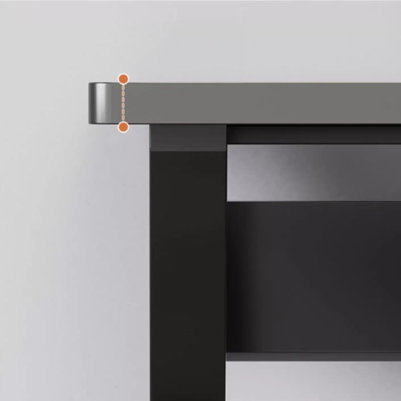 Nowoczesne czarne biurko do komputera dla graczy, blat loftowy 120 cm