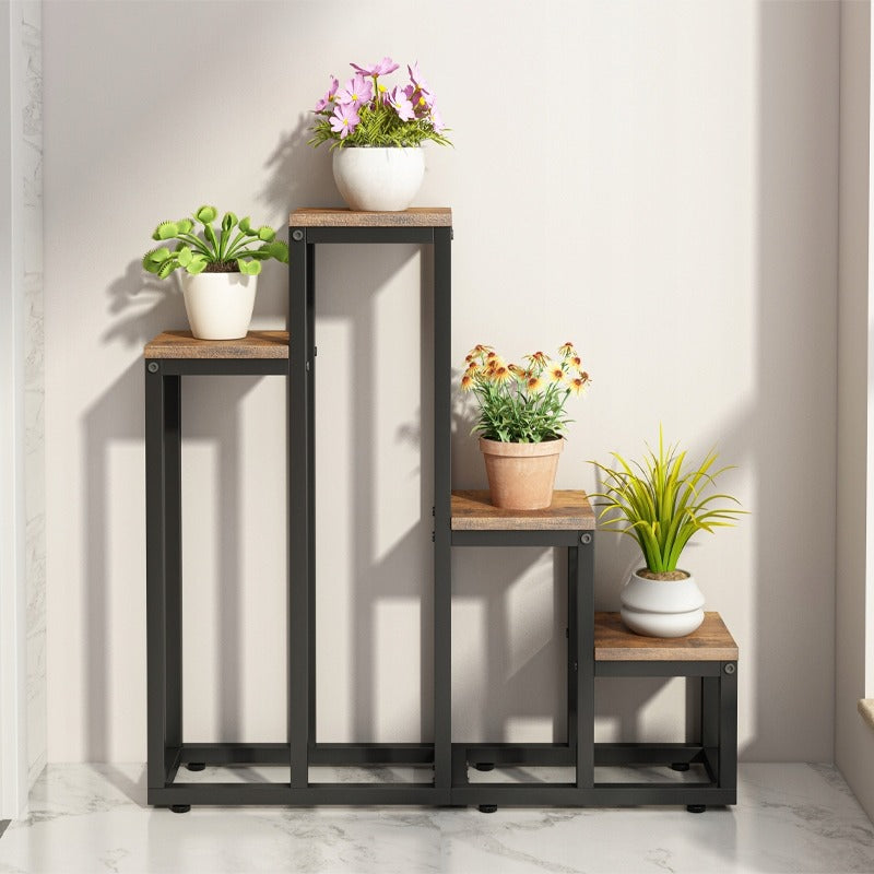 Stojak na rośliny doniczkowe rustykalny regał 4 półki