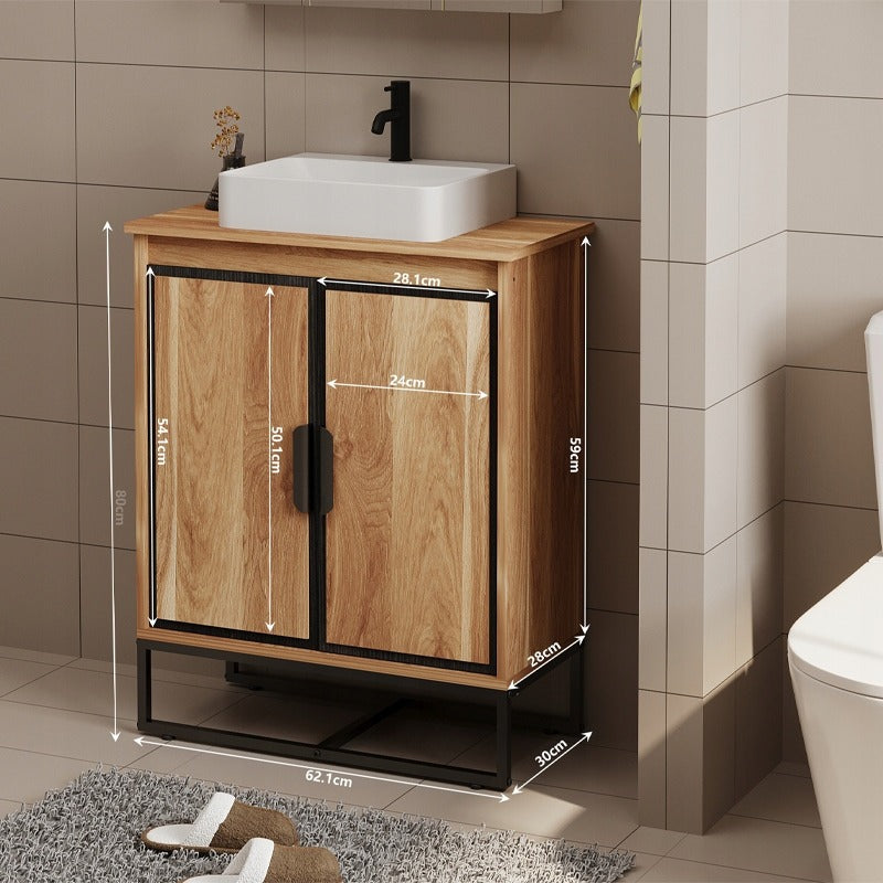 Szafka pod umywalkę łazienkowa jasny brąz 82cm