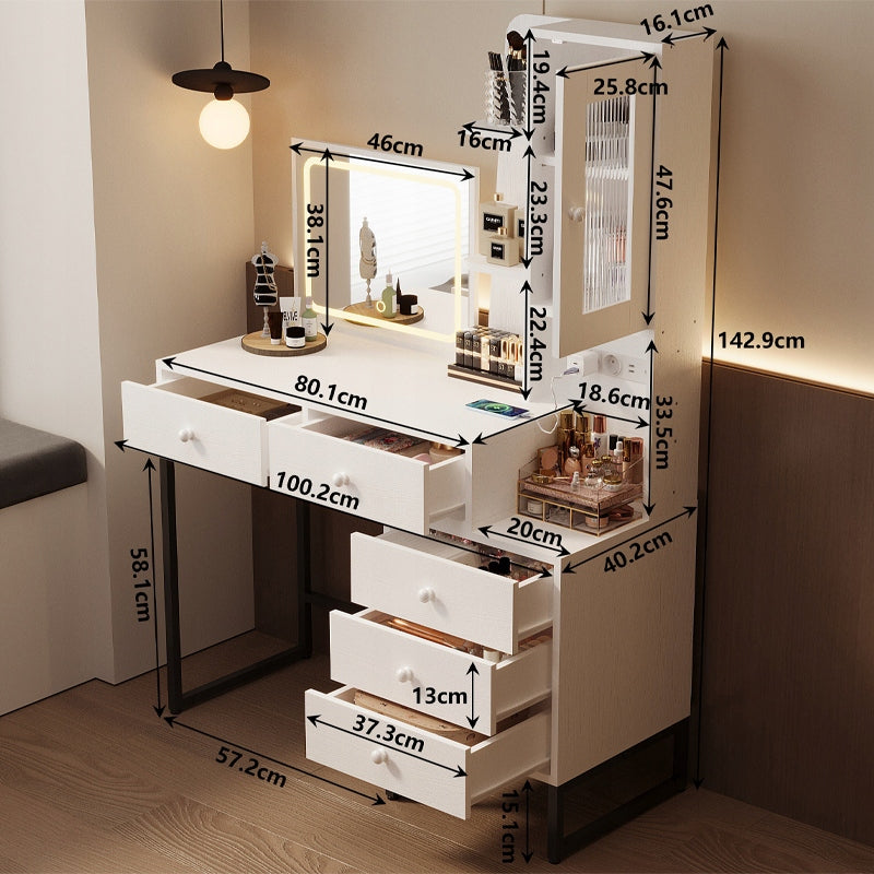 Toaletka kosmetyczna makijażu wizażu z lustrem LED glamour nowoczesna loft