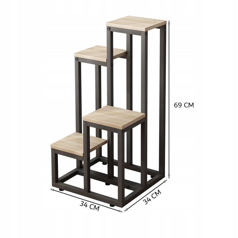 Metalowy stojak na rośliny z 4 poziomami