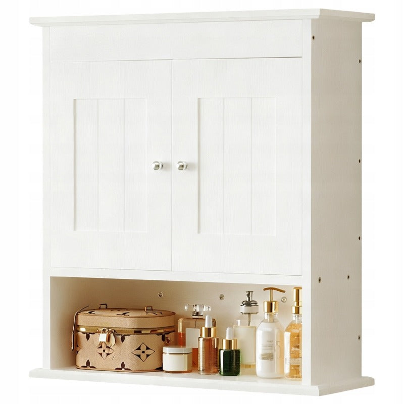 Szafka łazienkowa wisząca biała 2-drzwiowa skandynawski ścienna półki loft