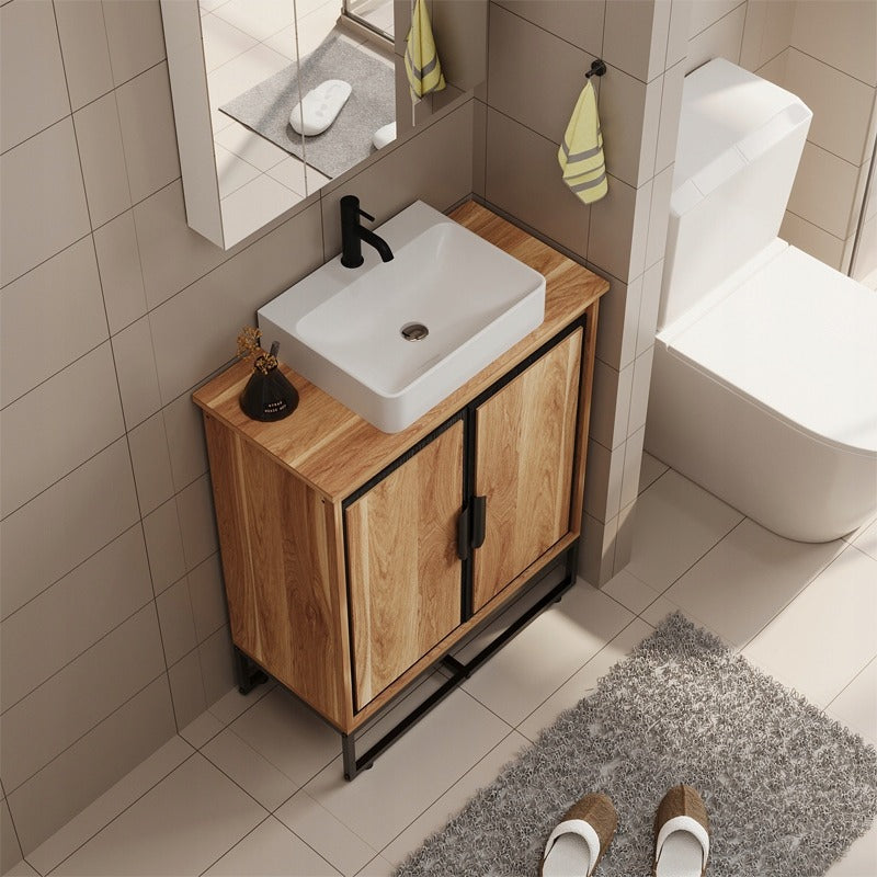 Szafka pod umywalkę łazienkowa jasny brąz 82cm