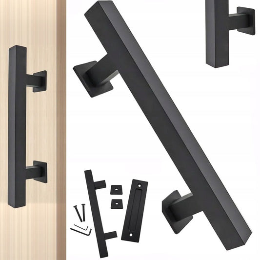 Klamka do drzwi przesuwnych uchwyt matowy czarny pochwyt retro loft premium