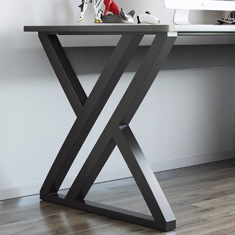 Nowoczesne czarne biurko do komputera dla graczy, blat loftowy 120 cm