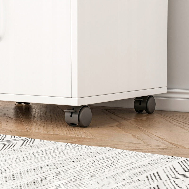 Biała szafka biurowa z półkami i szufladą – 50 x 40 x 75 cm – miejsce do przechowywania pod drukarką