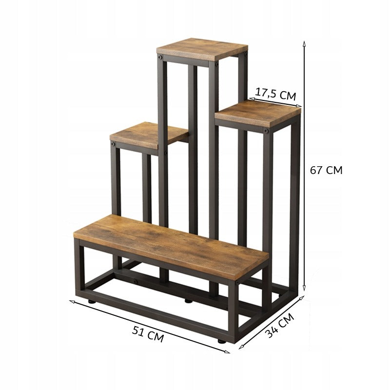 Rustykalny stojak na rośliny na nóżkach 67 cm